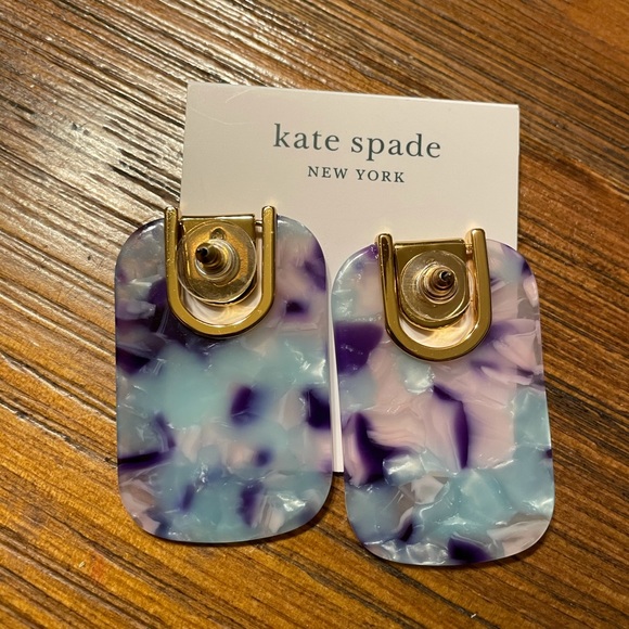 Kate Spade Geo Rectangular Lilac Drop Earrings - Picture 5 of 8